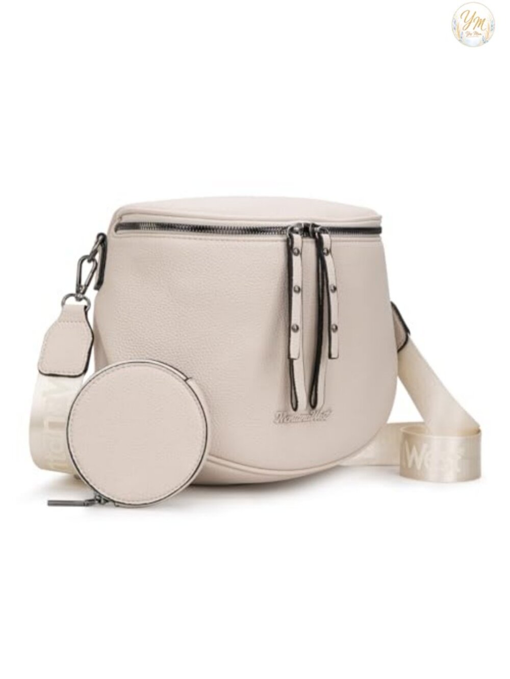 Vegan Leather Crossbody Bag with Coin Purse Adjustable Strap Sling Bum Bag